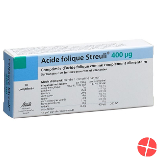Folsäure Streuli Tabletten 400µg 30 Stück