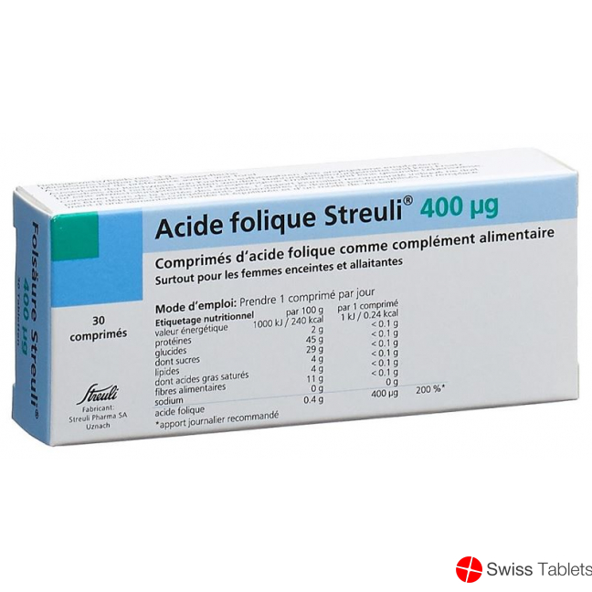 Folsäure Streuli Tabletten 400µg 30 Stück buy online