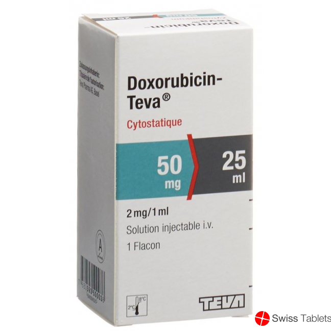 Doxorubicin Teva 50mg/25ml Durchstechflasche 25ml buy online