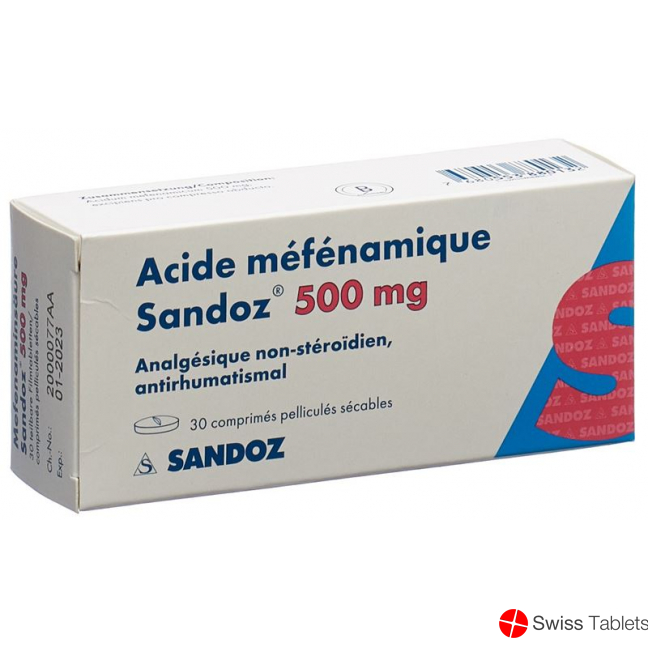 Mefenaminsäure Sandoz 500mg Teilbar 30 Stück buy online