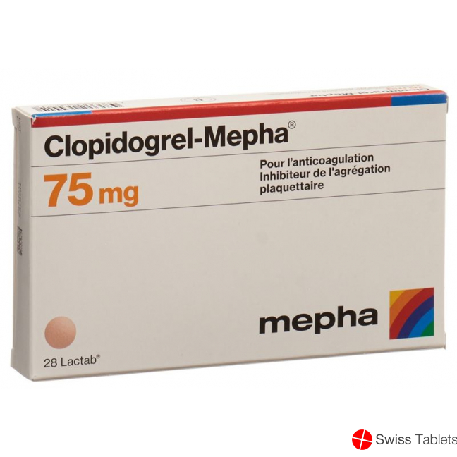 Clopidogrel Mepha Lactabs 75mg 28 Stück buy online