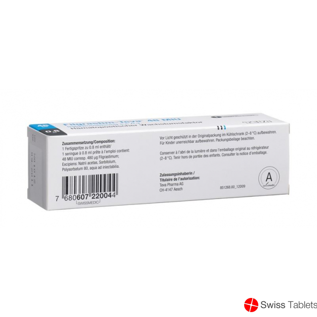 Filgrastim Teva 48 Mio E/0.8ml Fertigspritze 0.8ml buy online Filgrastim Teva 48 Mio E/0.8ml Fertigspritze 0.8ml buy online