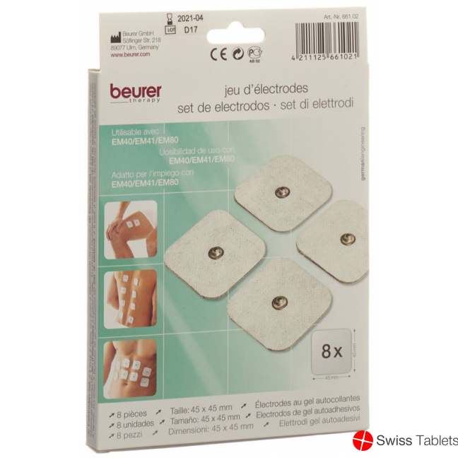 Beurer Tens Elektroden 45x45mm Standard 8 Stück buy online