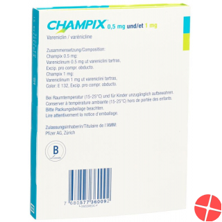 Champix Initialpackung Filmtabletten 11x0.5mg/42x1mg Champix Initialpackung Filmtabletten 11x0.5mg/42x1mg