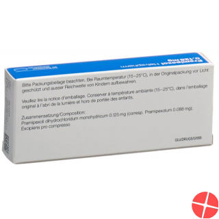 Pramipexol Zentiva Tabletten 0.125mg 30 Stück