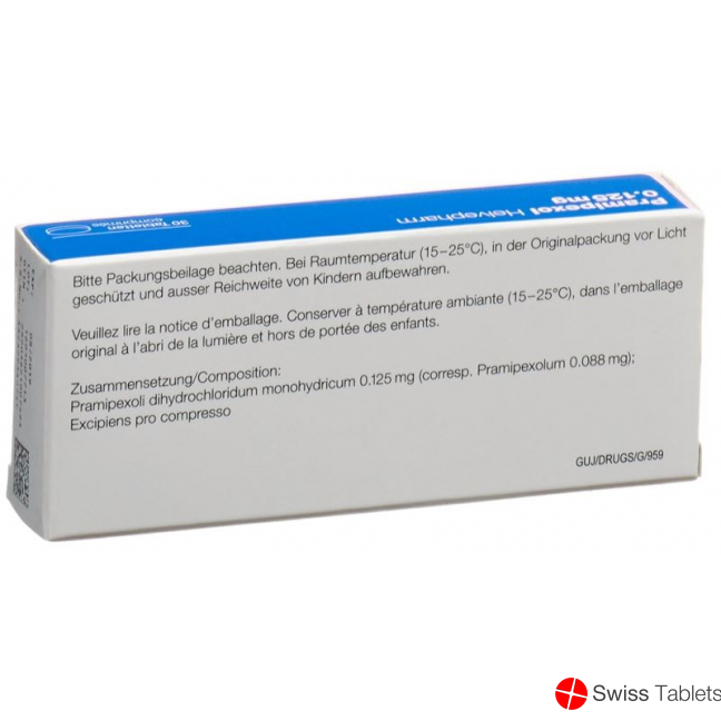 Pramipexol Zentiva Tabletten 0.125mg 30 Stück buy online