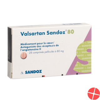 Valsartan Sandoz 80 mg 28 tablets Valsartan Sandoz 80 mg 28 tablets