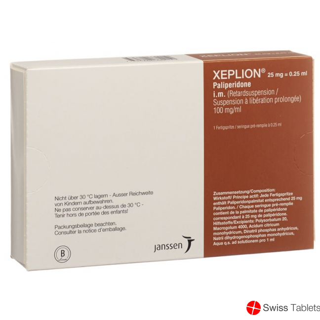 Xeplion Injektionssuspension 25mg/0.25ml Fertigspritze 0.25ml buy online