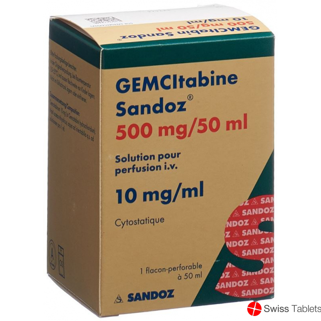 Gemcitabin Sandoz Infusionslösung 500mg/50ml Durchstechflasche buy online