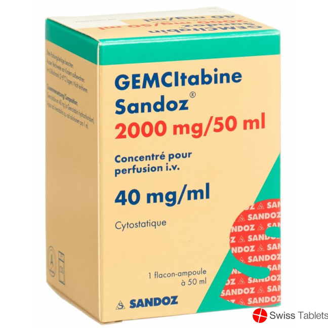 Gemcitabin Sandoz Infusionskonzentrat 2000mg/50ml Durchstechflasche buy online