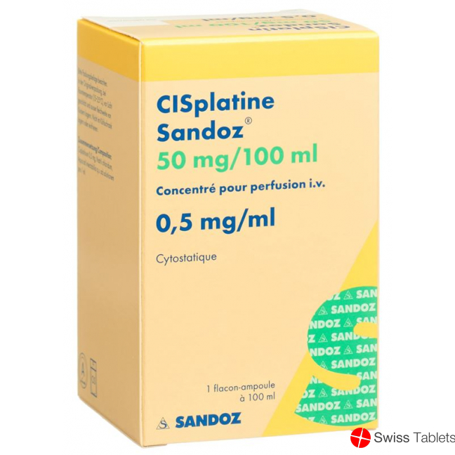 Cisplatin Sandoz 50mg/100ml Durchstechflasche 100ml buy online