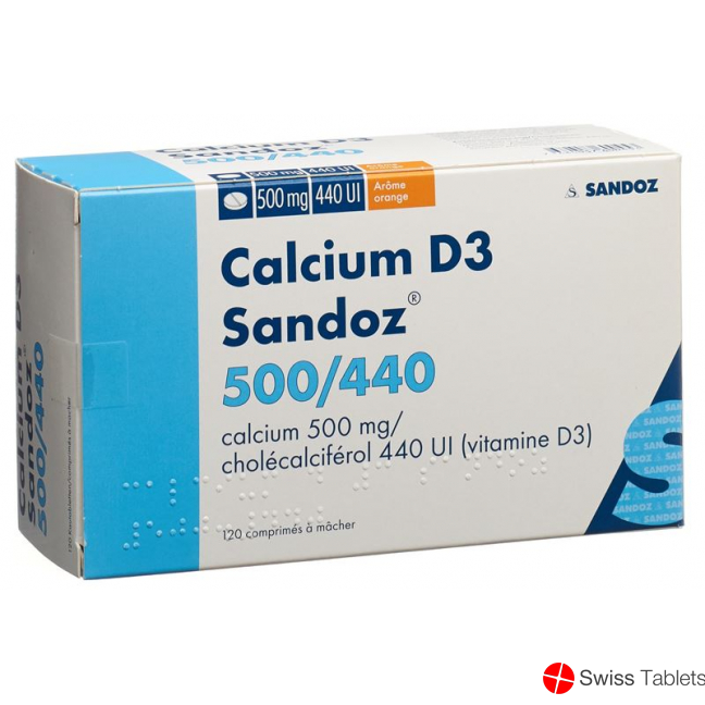 Calcium D3 Sandoz Kautabletten 500/440 Orange 120 Stück buy online