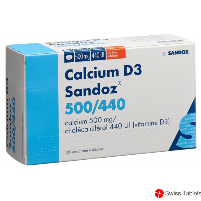 Calcium D3 Sandoz Kautabletten 500/440 Aprikose 120 Stück buy online