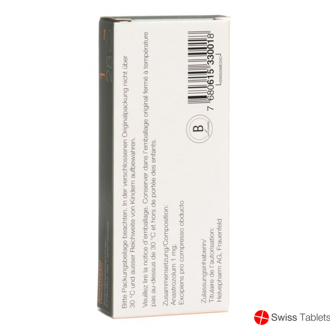 Anastrozol Helvepharm Filmtabletten 1mg 28 Stück buy online