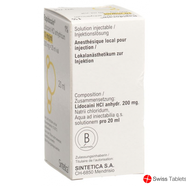 Rapidocain 1% 200mg/20ml O Kons Vial 20ml buy online