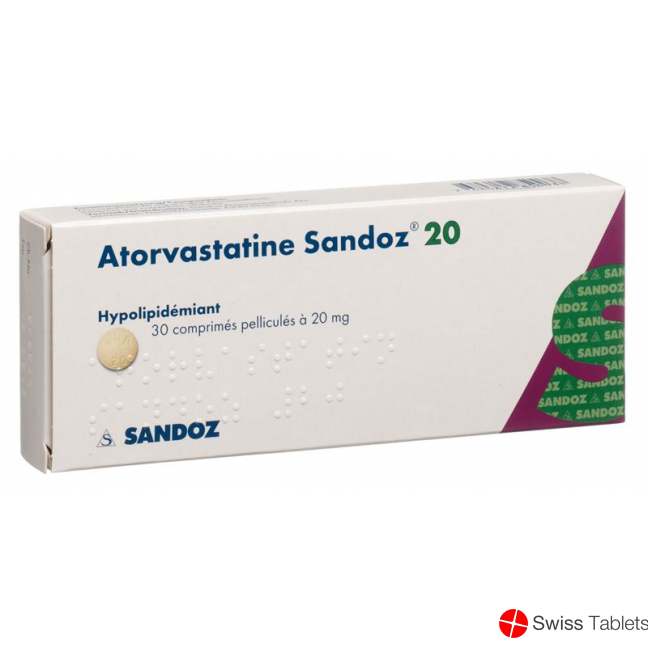 Atorvastatin Sandoz Filmtabletten 20mg 30 Stück buy online Atorvastatin Sandoz Filmtabletten 20mg 30 Stück buy online