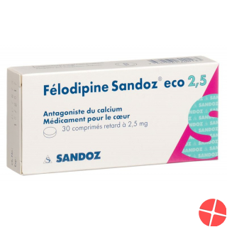 Felodipin Sandoz Eco Retard Tabletten 2.5mg 30 Stück
