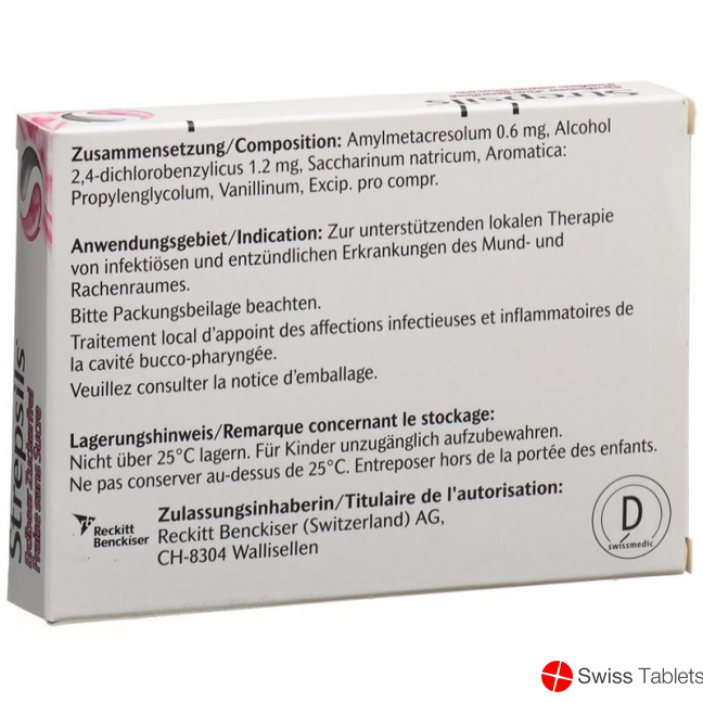 Strepsils Lutschtabletten Erdbeer ohne Zucker 16 Stück buy online