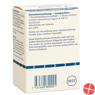 Xeomin Trockensub 100 E powder for solution for injection Durchstf