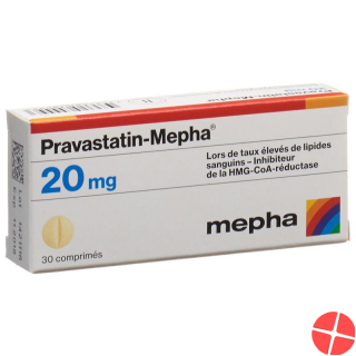Pravastatin 20 mg tablets Mepha 30 pcs