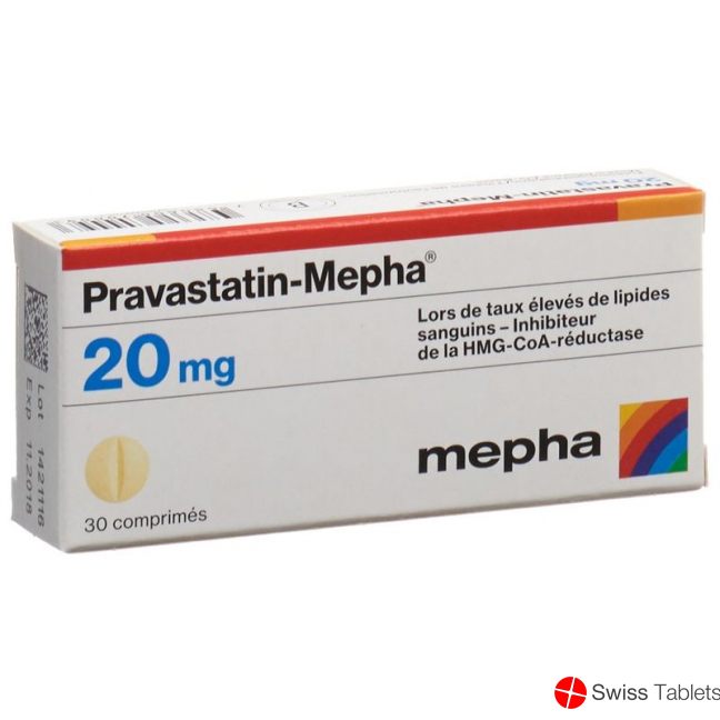 Pravastatin 20 mg tablets Mepha 30 pcs