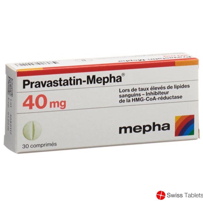Pravastatin 40 mg tablets Mepha 30 pcs