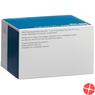 Capecitabine Helvepharm Filmtabl 500 mg 120 pcs Capecitabine Helvepharm Filmtabl 500 mg 120 pcs