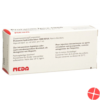 Protamine IPEX Inj Lös 1000 IU / ml Amp paraben 5 ml