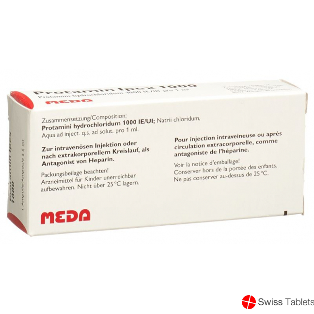 Protamine IPEX Inj Lös 1000 IU / ml Amp paraben 5 ml
