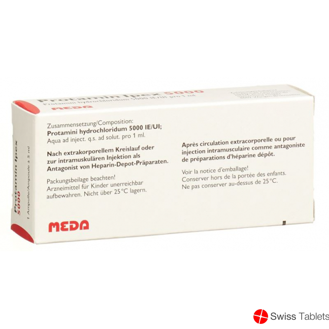 Protamine IPEX Inj Lös 5000 IU / ml Amp paraben 5 ml