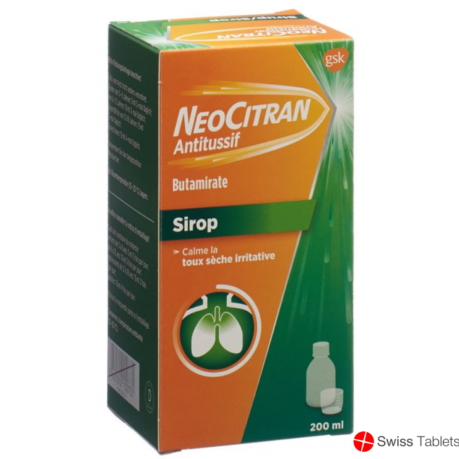 NeoCitran cough suppressants syrup 15 mg / 10 ml 200 ml Glasfl