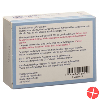 Levetiracetam DESITIN 500 mg / 5ml 10 Amp 5 ml