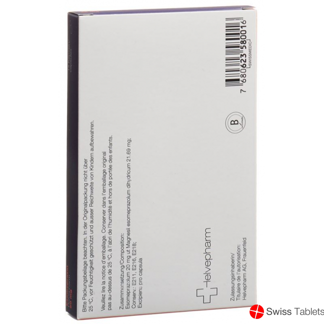 Esomeprazole Helvepharm Kaps 20 mg 14 pcs