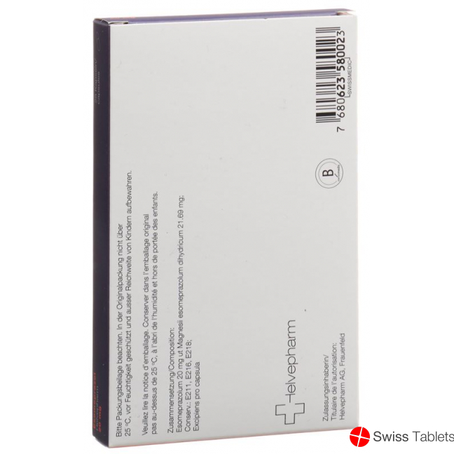 Esomeprazole Helvepharm Kaps 20 mg 28 pcs