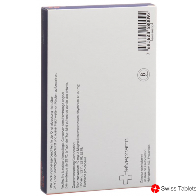 Esomeprazole Helvepharm Kaps 40 mg 14 pcs
