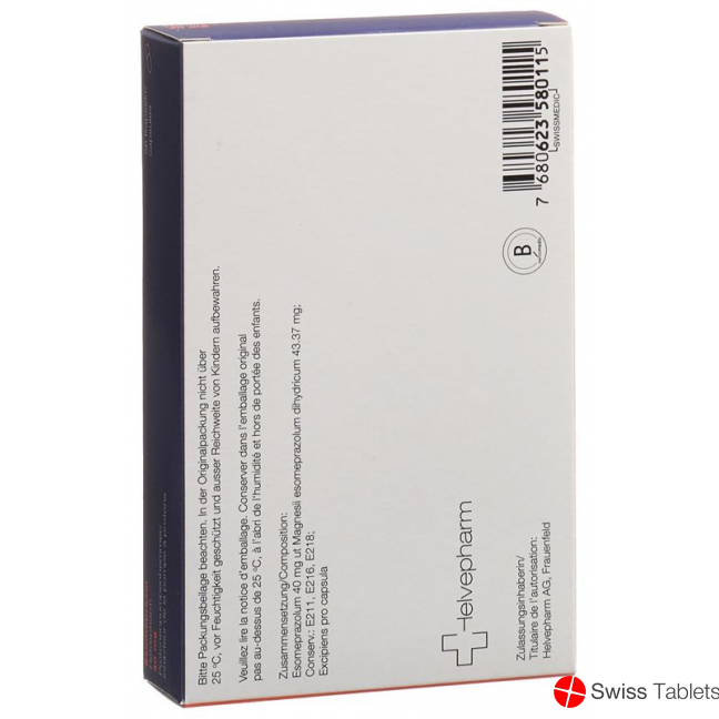 Esomeprazole Helvepharm Kaps 40 mg 56 pcs