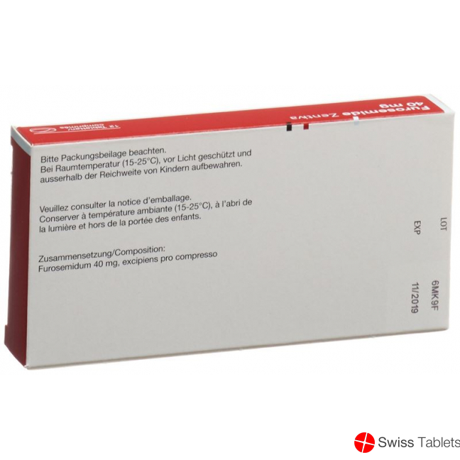 Furosemide 40 mg tbl Zentiva 12 pcs