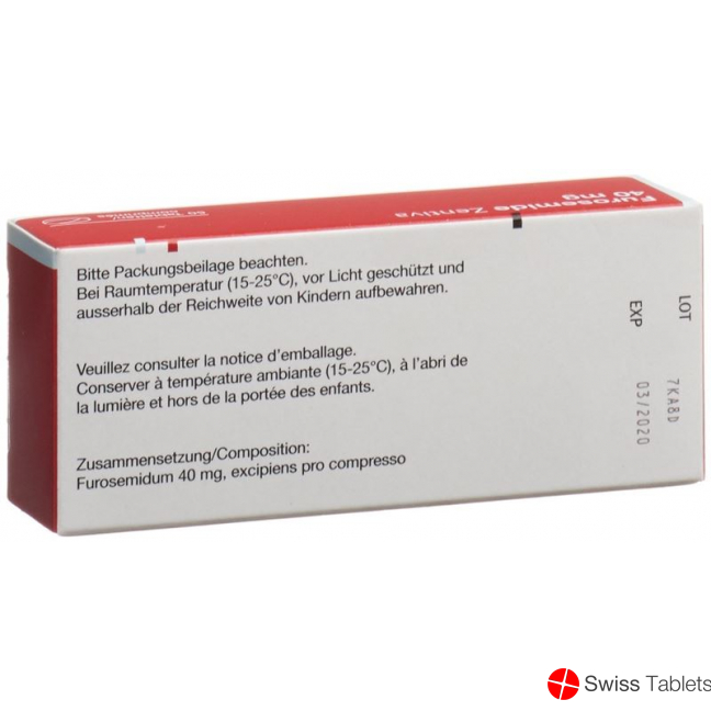 Furosemide 40 mg tbl Zentiva 50 pcs