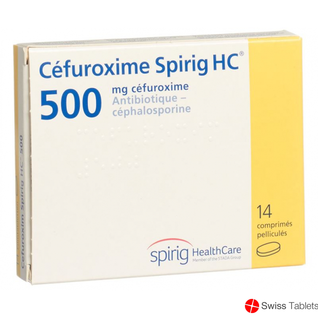 Cefuroxime Spirig HC Filmtabl 500 mg of 14 pcs