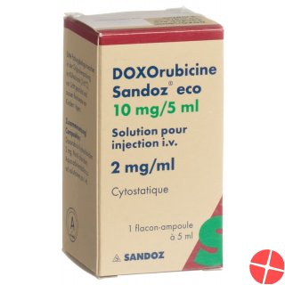 Doxorubicin Sandoz eco Inj Lös 10 mg / 5 ml 5 ml