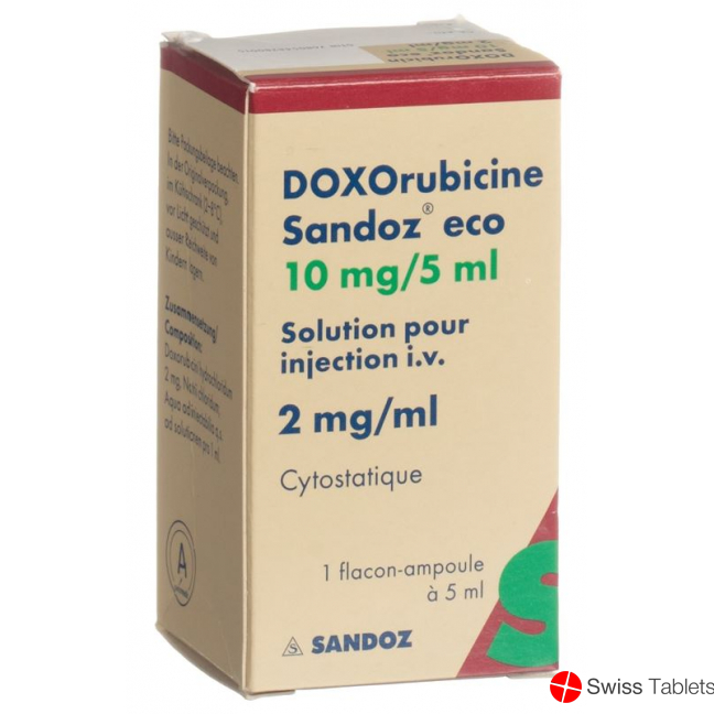 Doxorubicin Sandoz eco Inj Lös 10 mg / 5 ml 5 ml