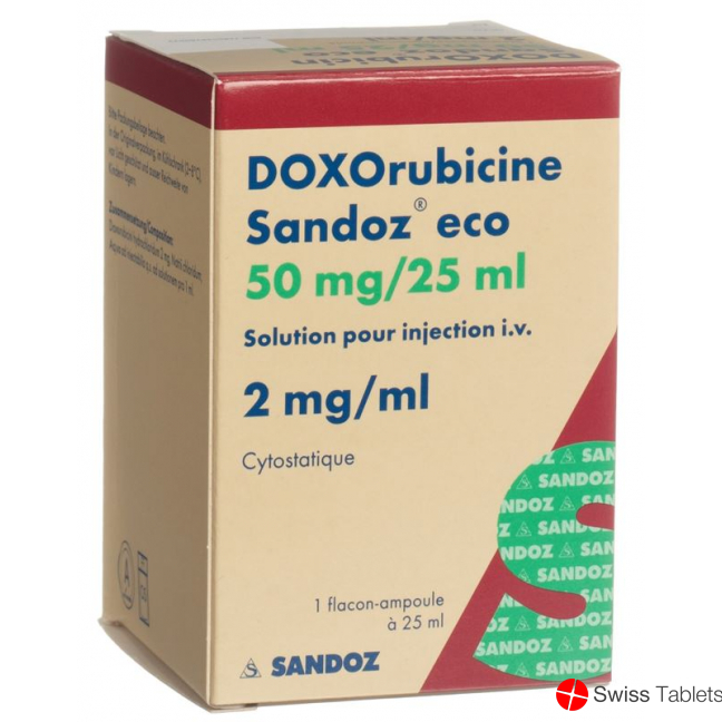 Doxorubicin Sandoz eco Inj Lös 50 mg / 25 ml 25 ml