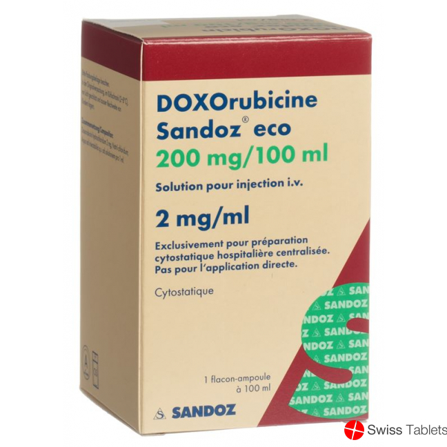 Doxorubicin Sandoz eco Inj Lös 200 mg / 100 ml 100 ml