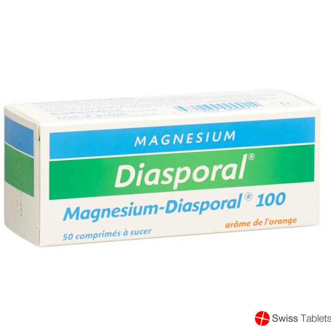 Magnesium Diasporal Lutschtabl 100 mg Orange flavor 50 pcs