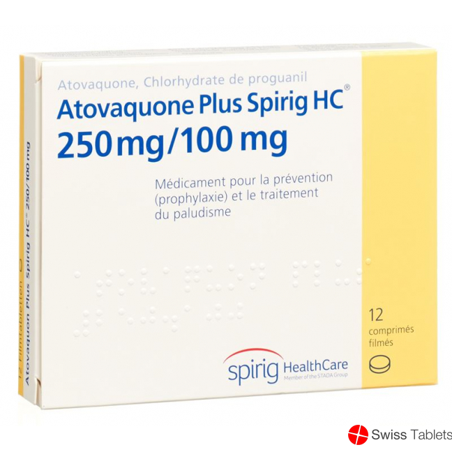 Atovaquone plus Spirig HC Filmtabl 250 / 100mg 12 pieces