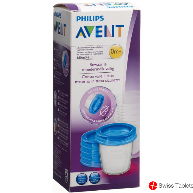 Avent Philips 180 ml 5 cups with covers
