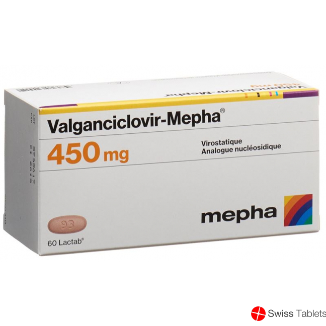 Valganciclovir Mepha Lactab 450 mg 60 tablets