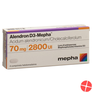 Alendron D3 Mepha week 70/2800 tablets 4 pcs