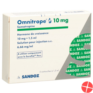 Omnitrope cartridge for SurePal Inj Lös 10 mg / 1.5ml 5 pcs