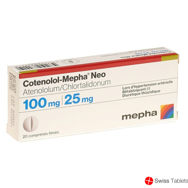 Cotenolol-Mepha Neo Filmtabl 100/25 20 pcs